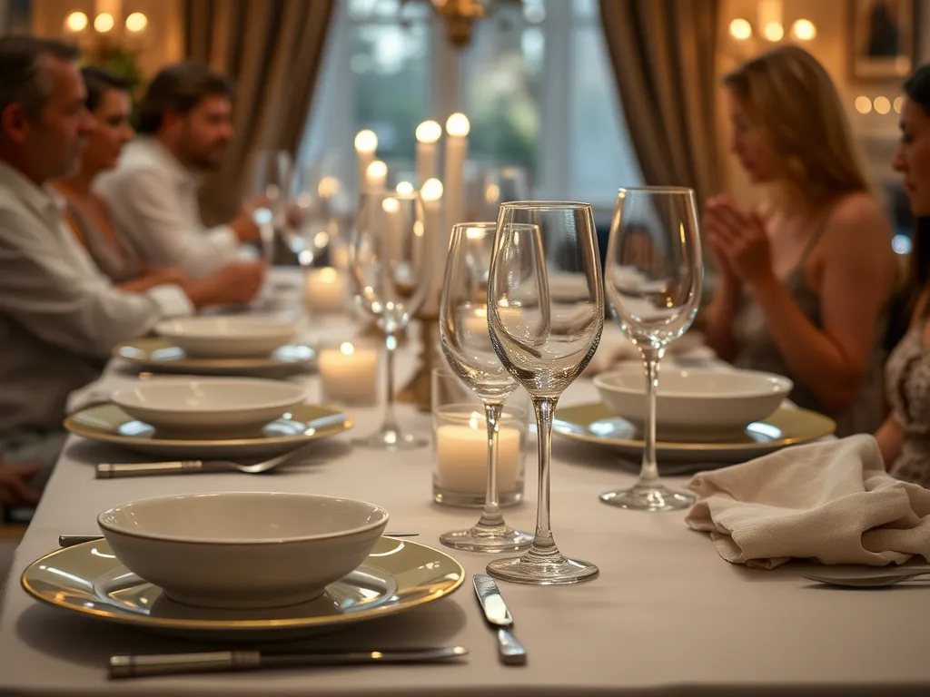 Mørk maskeradebord med lys og krystaller