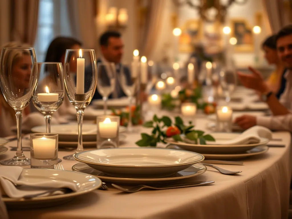 Nærbillede af servise og dekoration